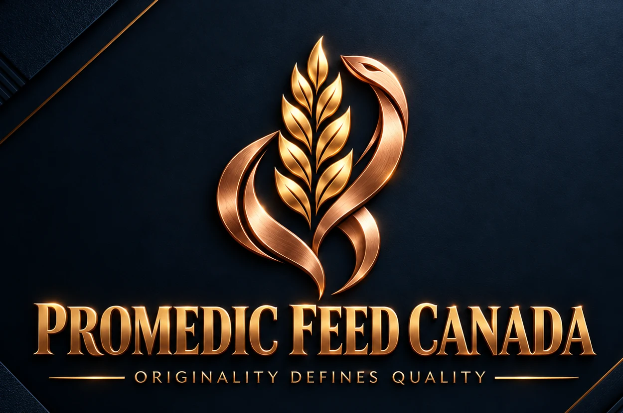 ProMedic Feed Canada gold emblem and wordmark
